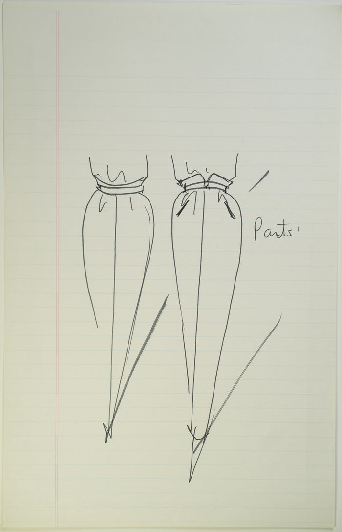 Original Halston pen sketch, product number 00396