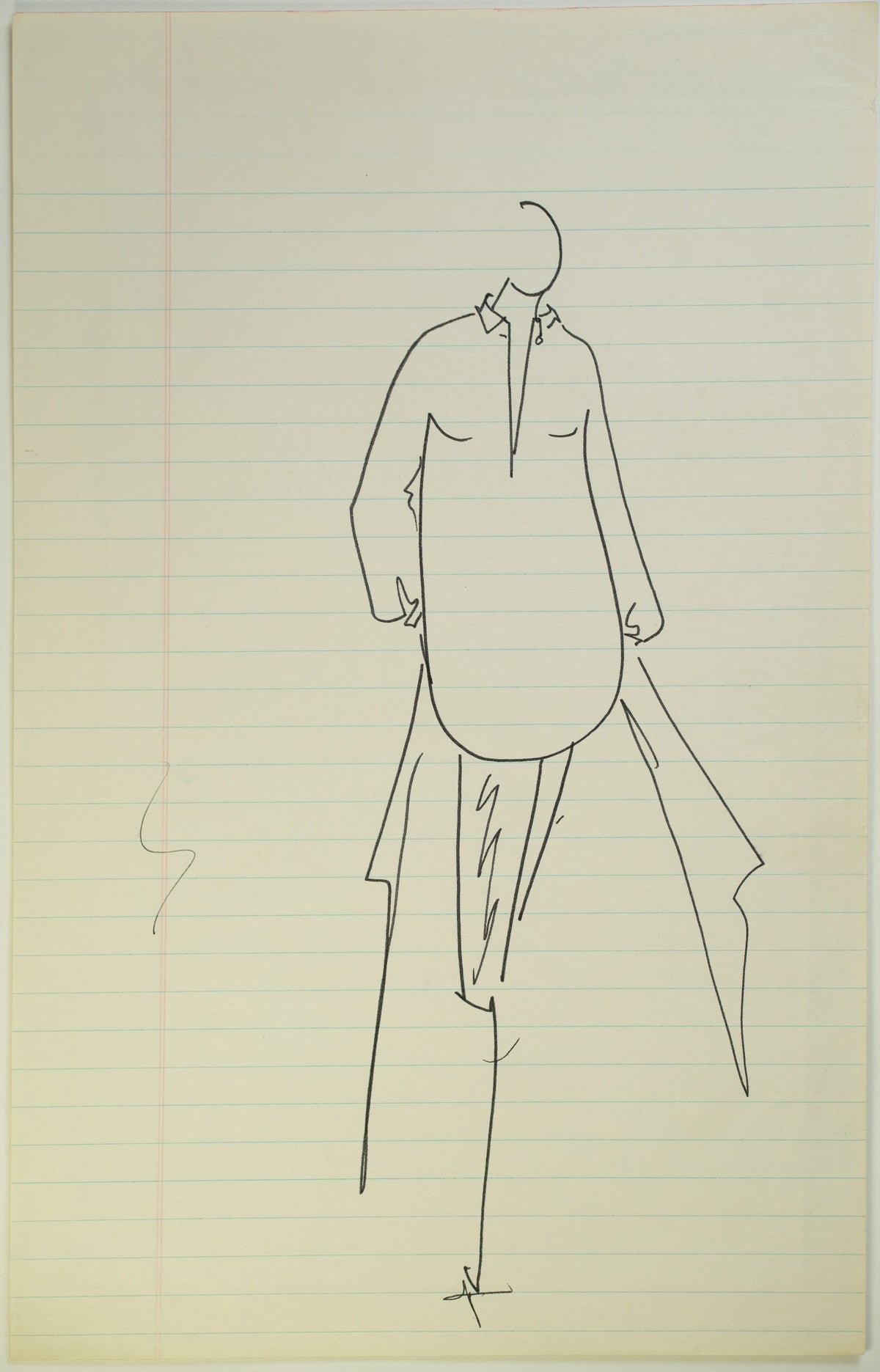 Original Halston pen sketch, product number 00399