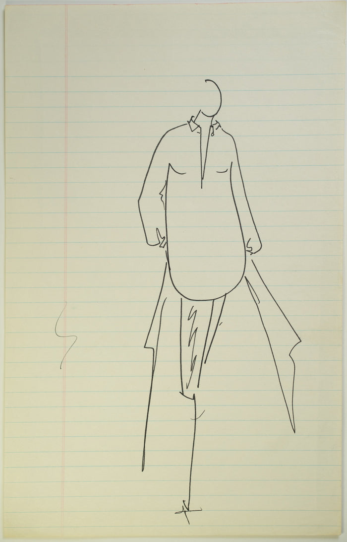 Original Halston pen sketch, product number 00399