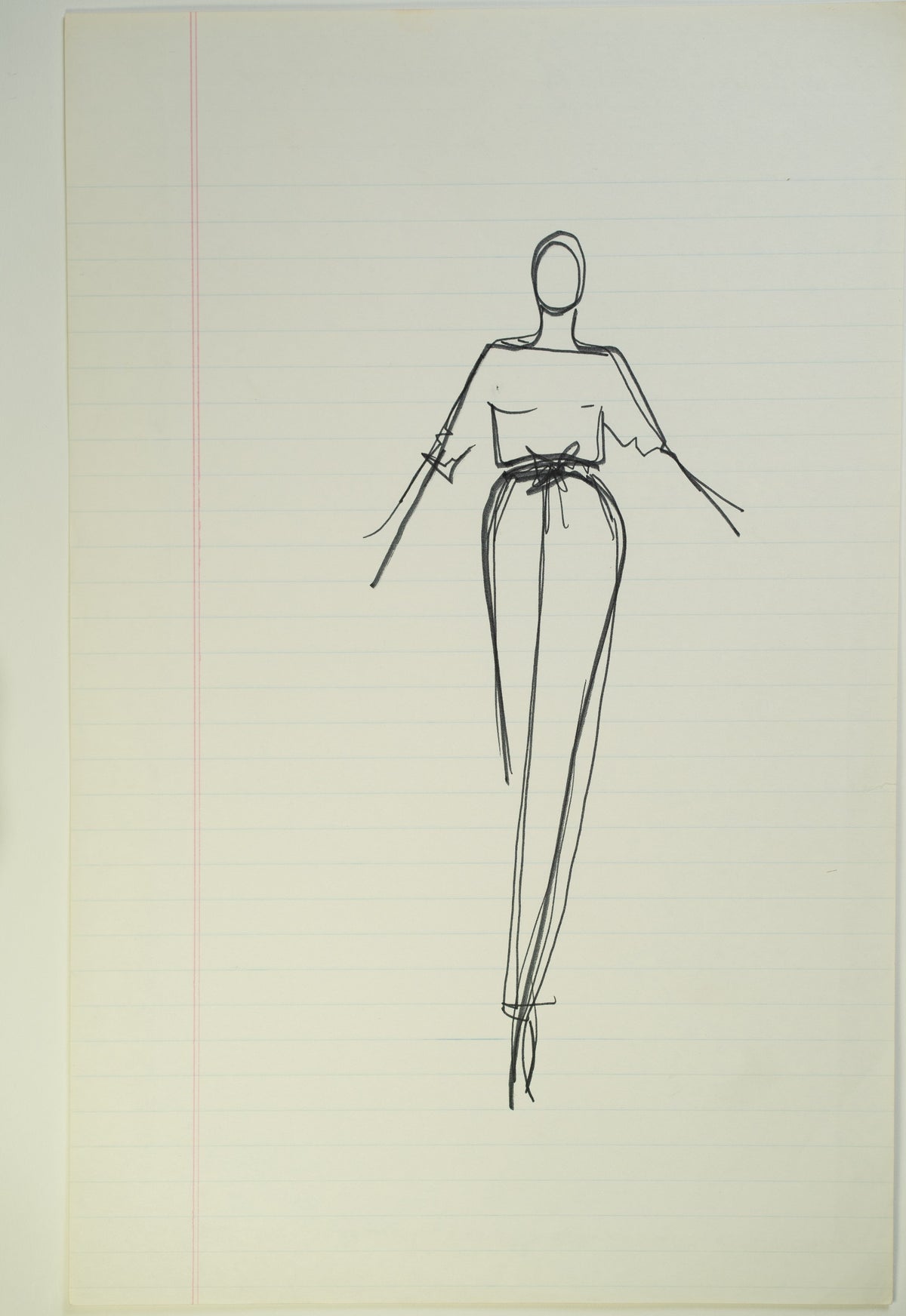 Original Halston pen sketch, product number 00405