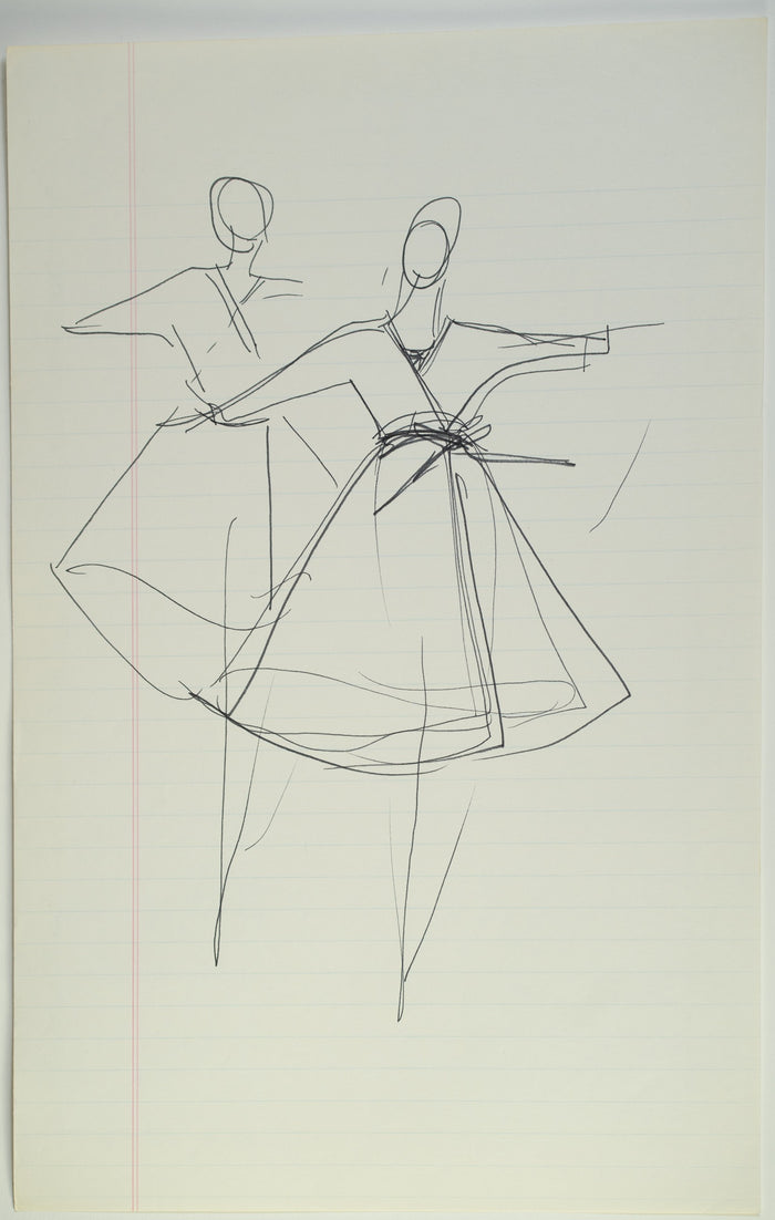 Original Halston pen sketch, product number 00030
