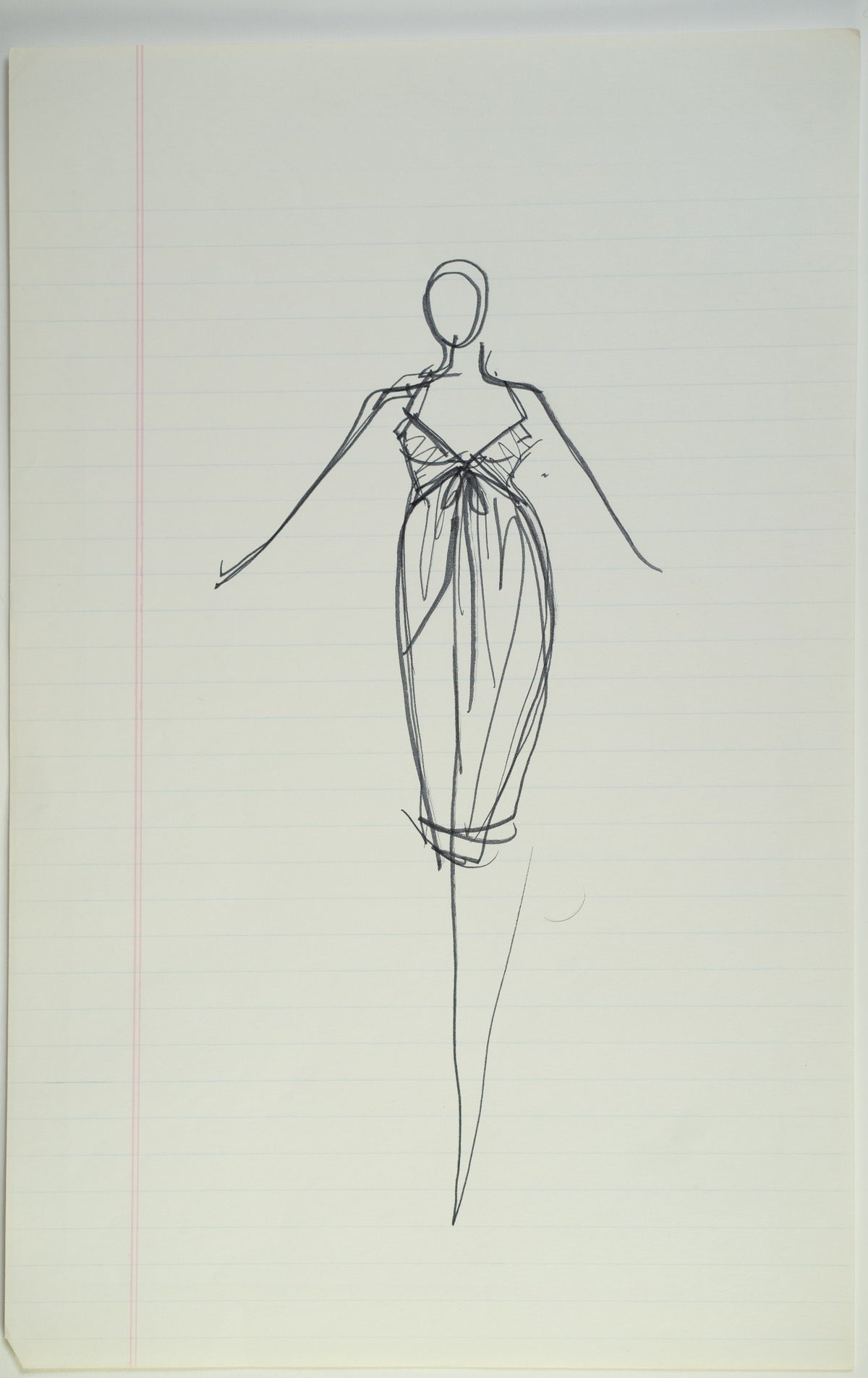 Original Halston pen sketch, product number 00031