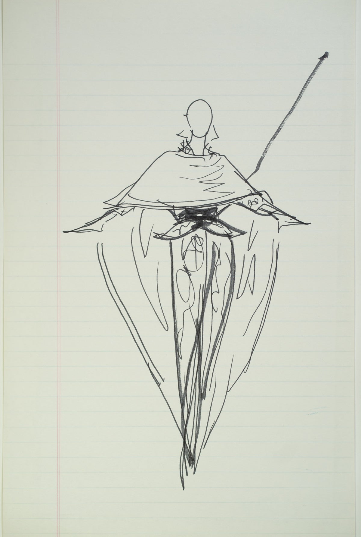Original Halston pen sketch, product number 00054