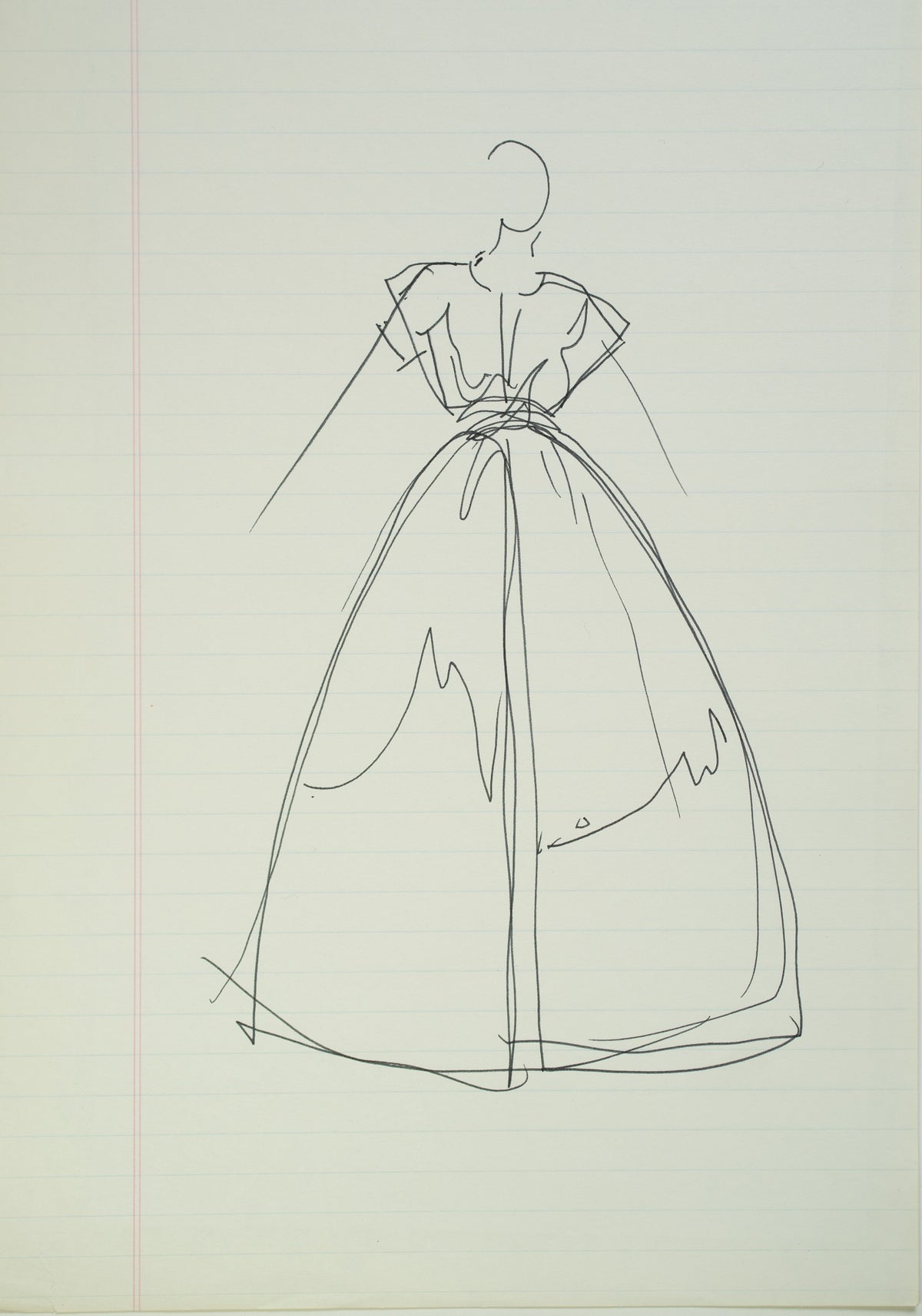 Original Halston pen sketch, product number 00056