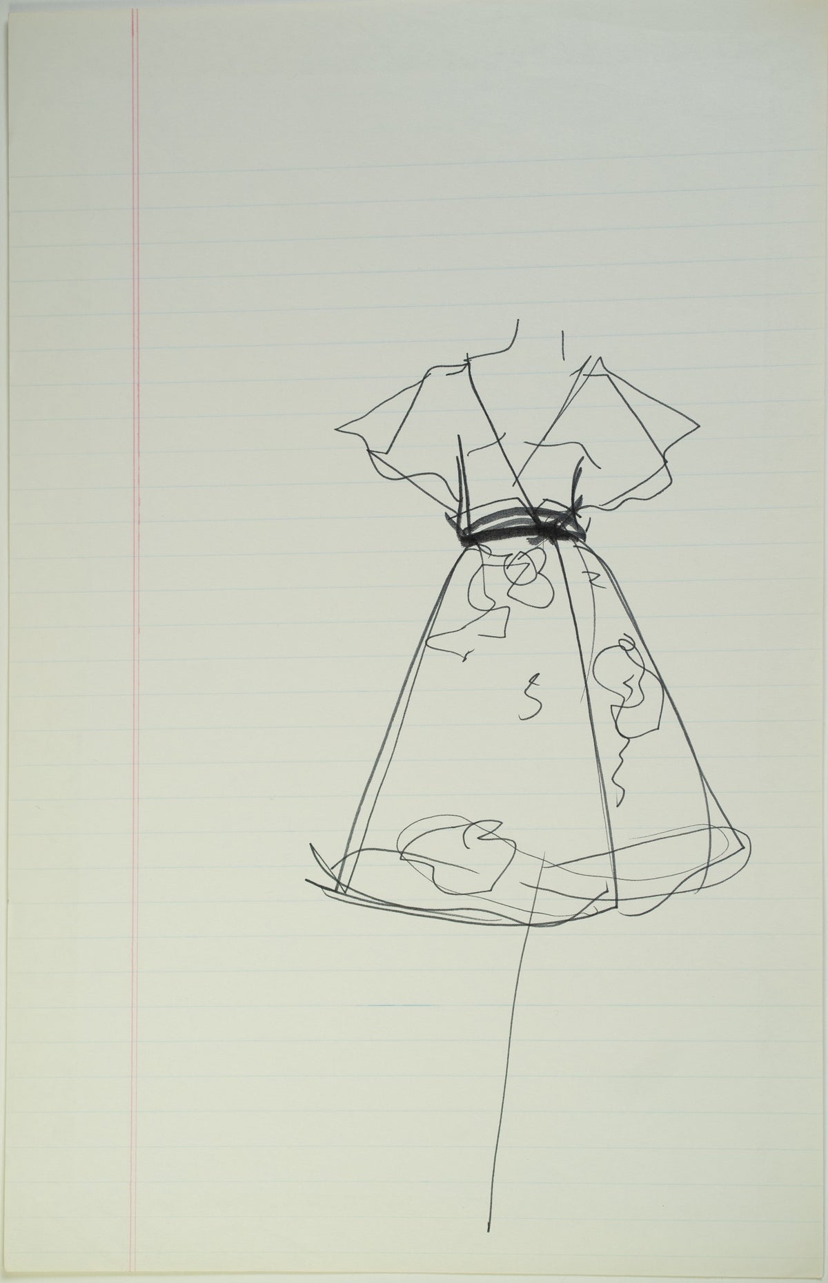 Original Halston pen sketch, product number 00081