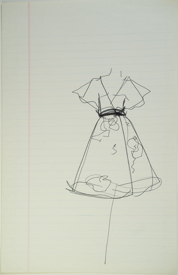 Original Halston pen sketch, product number 00081