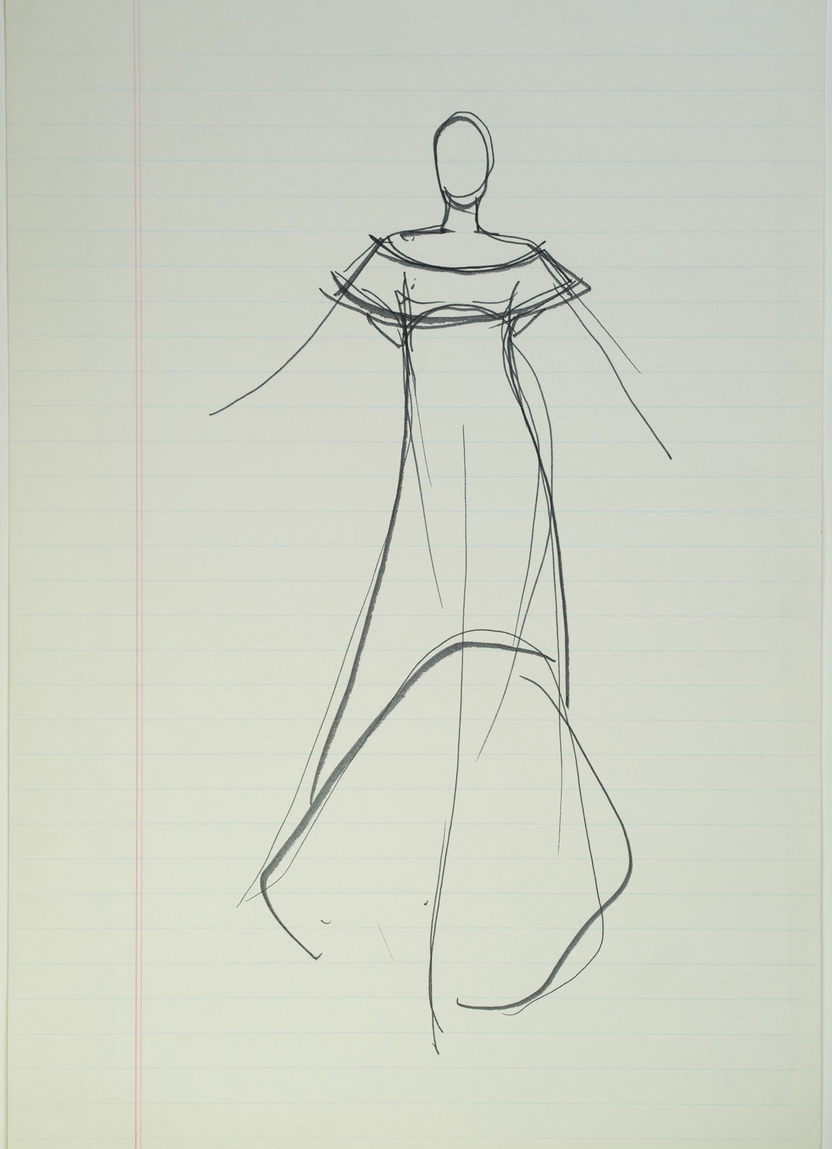 Original Halston pen sketch, product number 00113