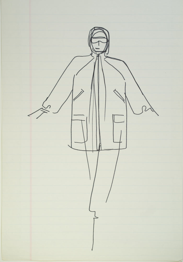 Original Halston pen sketch, product number 00122