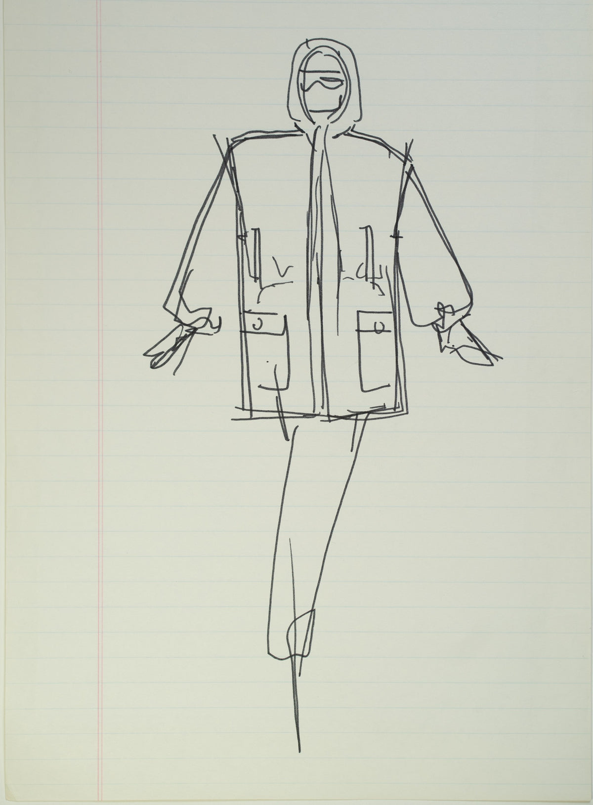 Original Halston pen sketch, product number 00186