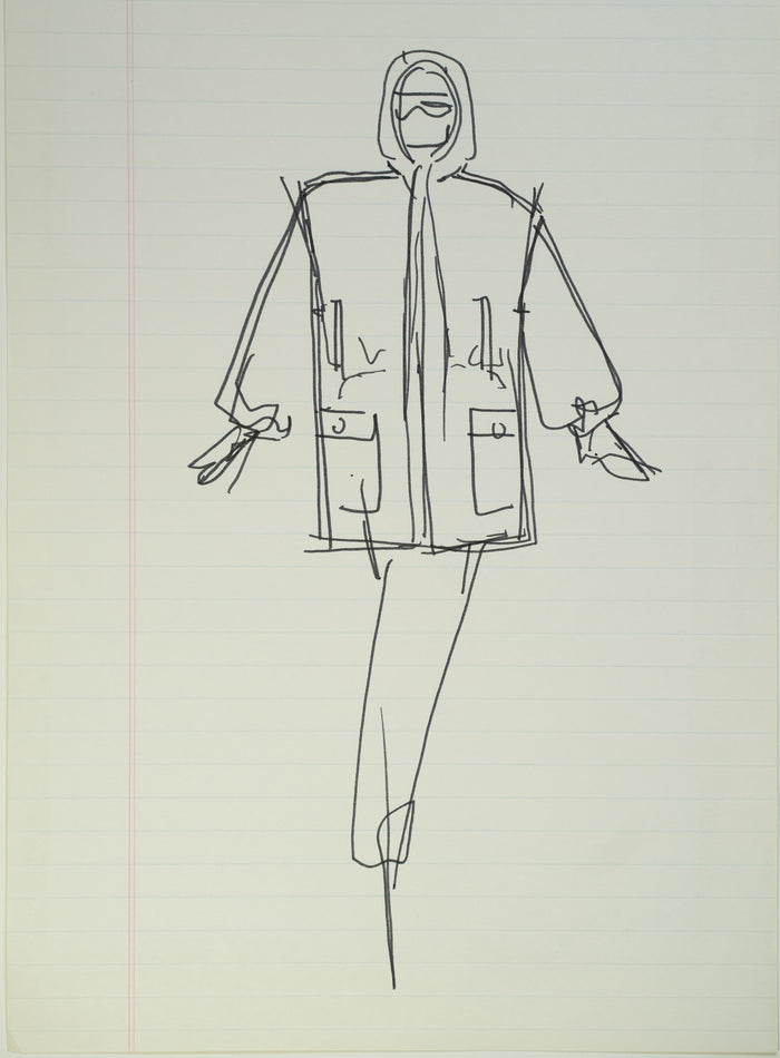 Original Halston pen sketch, product number 00186
