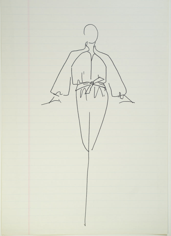 Original Halston pen sketch, product number 00211