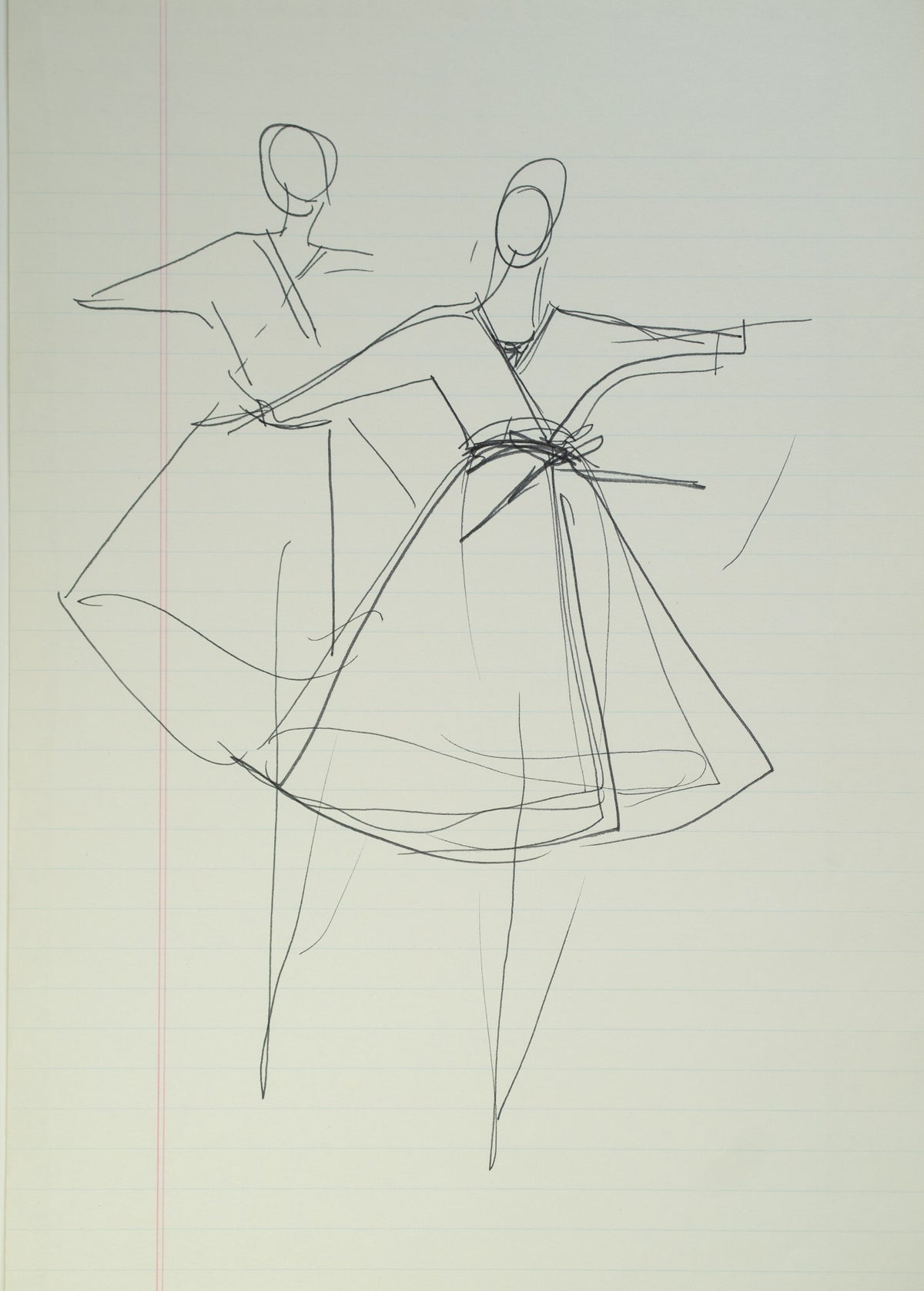 Original Halston pen sketch, product number 00236