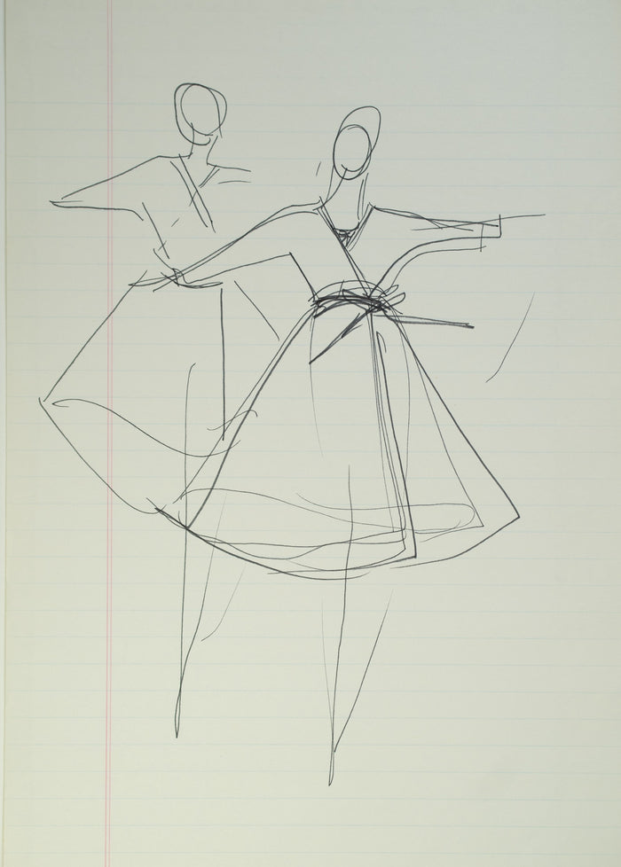 Original Halston pen sketch, product number 00236