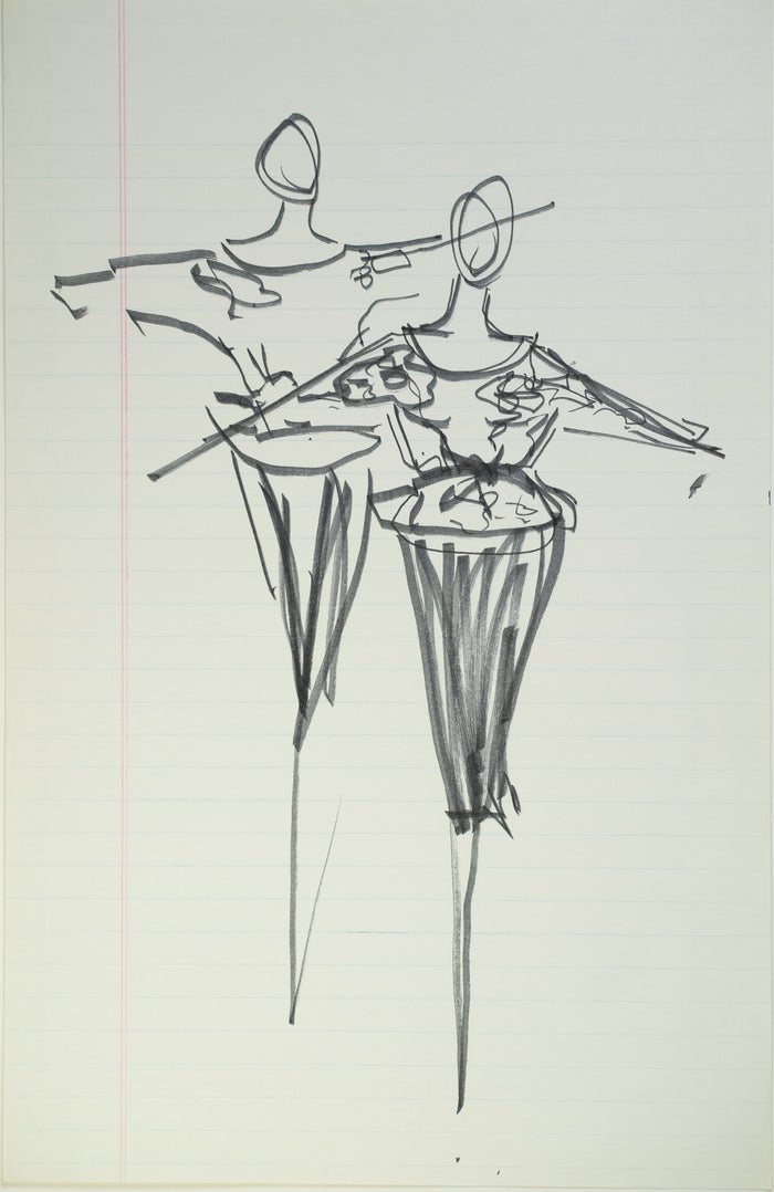 Original Halston pen sketch, product number 00242