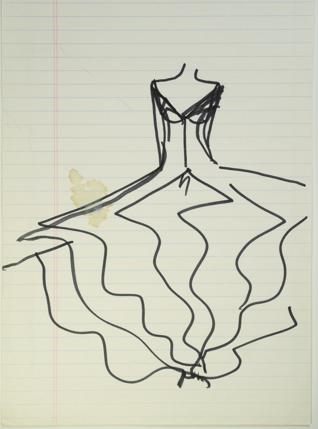 Original Halston pen sketch, product number 00253