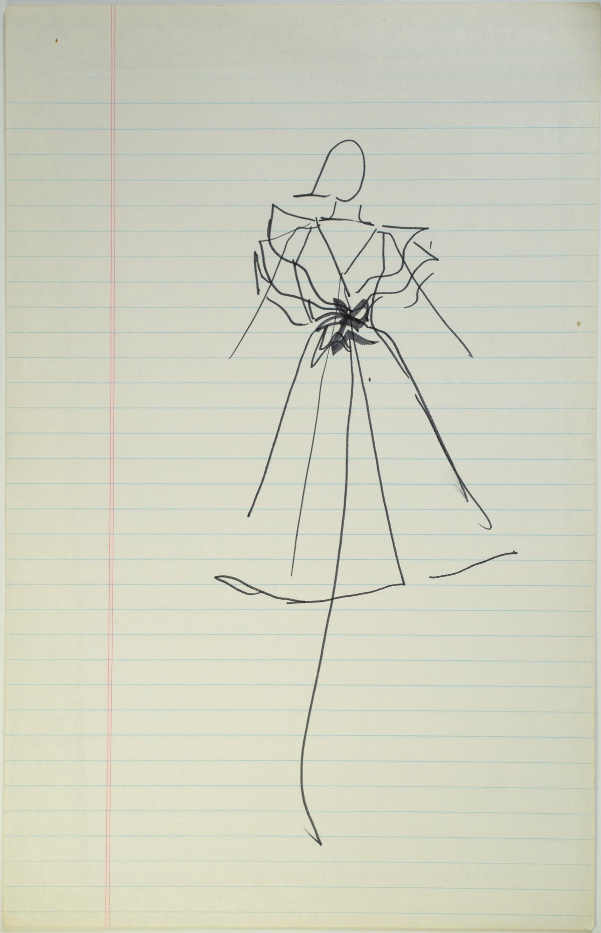 Original Halston pen sketch, product number 00260