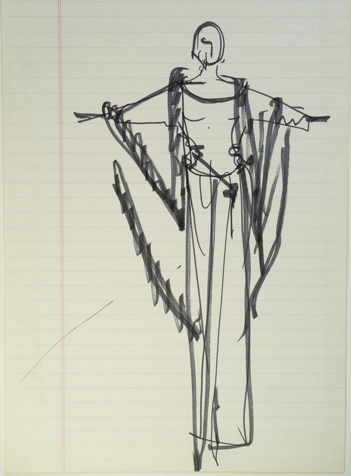 Original Halston pen sketch, product number 00265