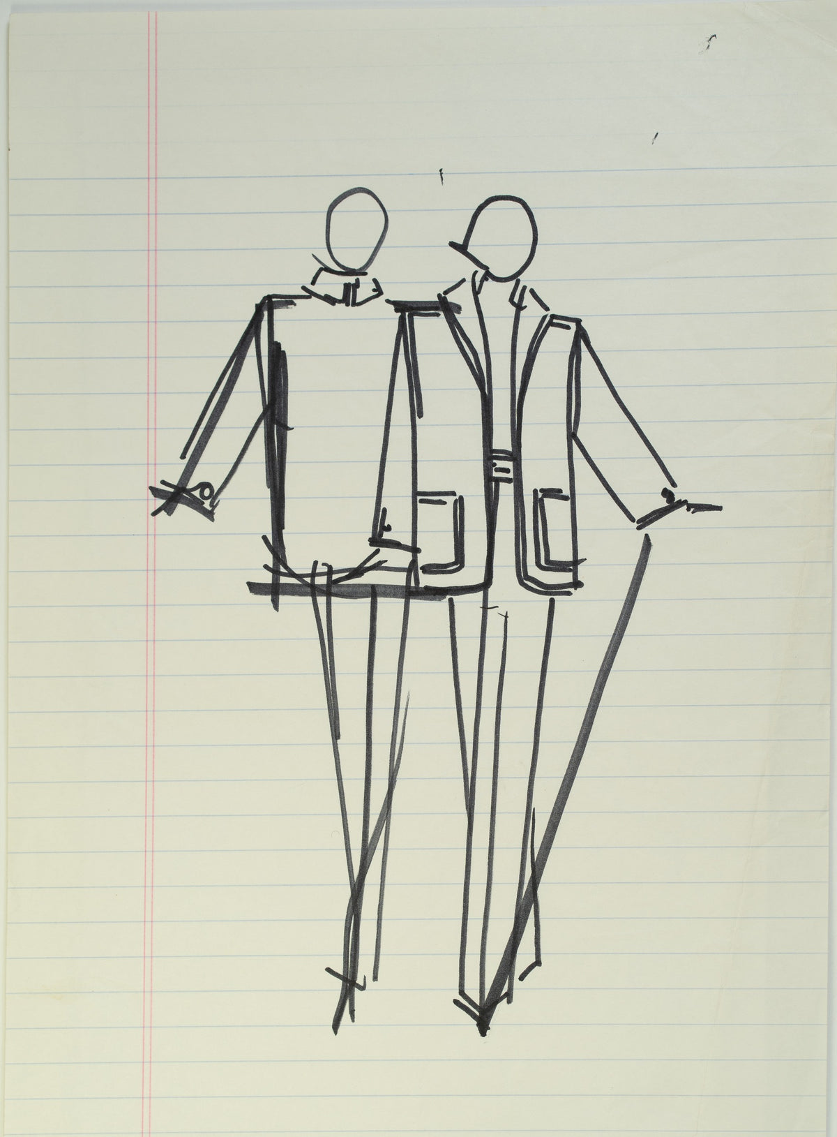 Original Halston pen sketch, product number 00284