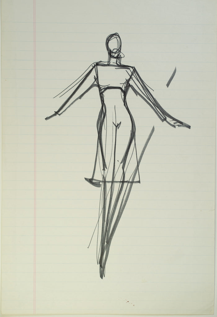 Original Halston pen sketch, product number 00289