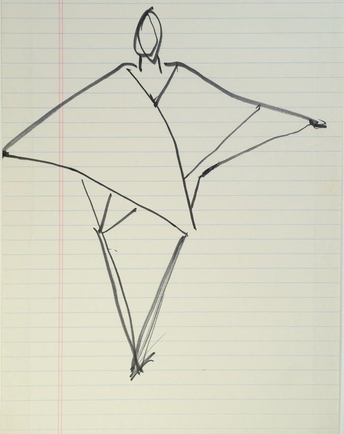 Original Halston pen sketch, product number 00298