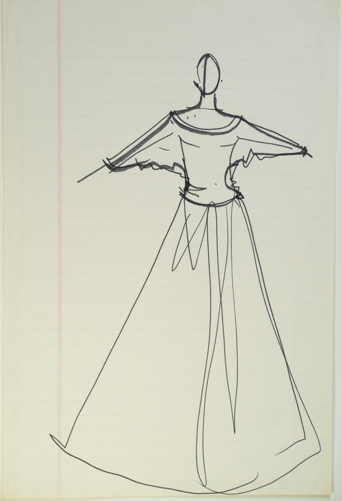 Original Halston pen sketch, product number 00302