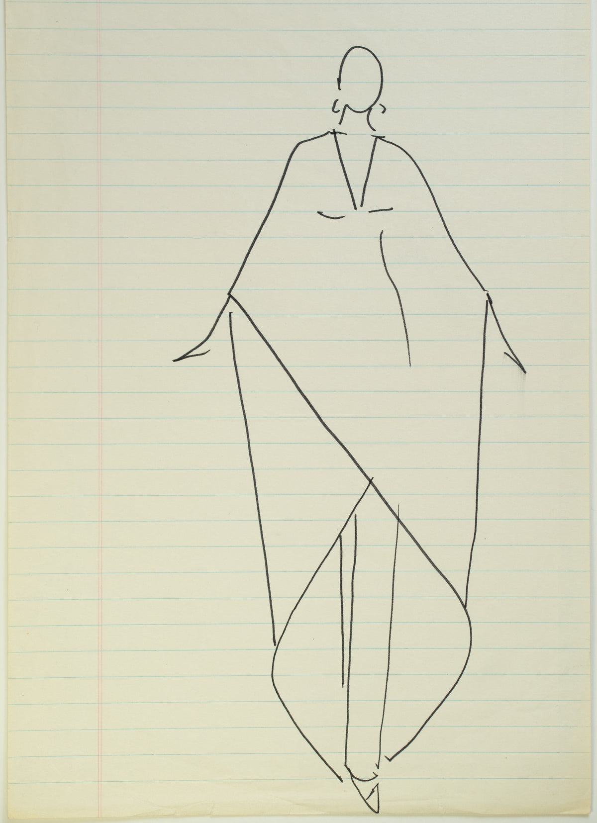 Original Halston pen sketch, product number 00309