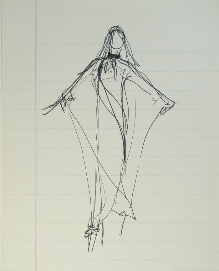 Original Halston pen sketch, product number 00311