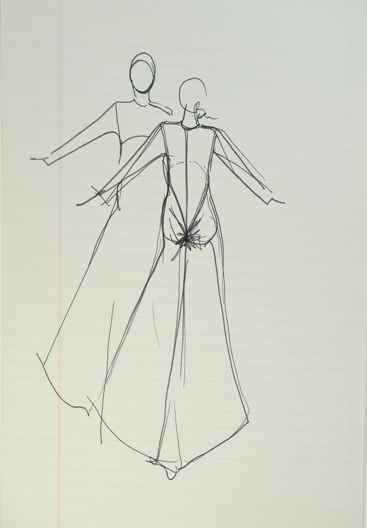 Original Halston pen sketch, product number 00321