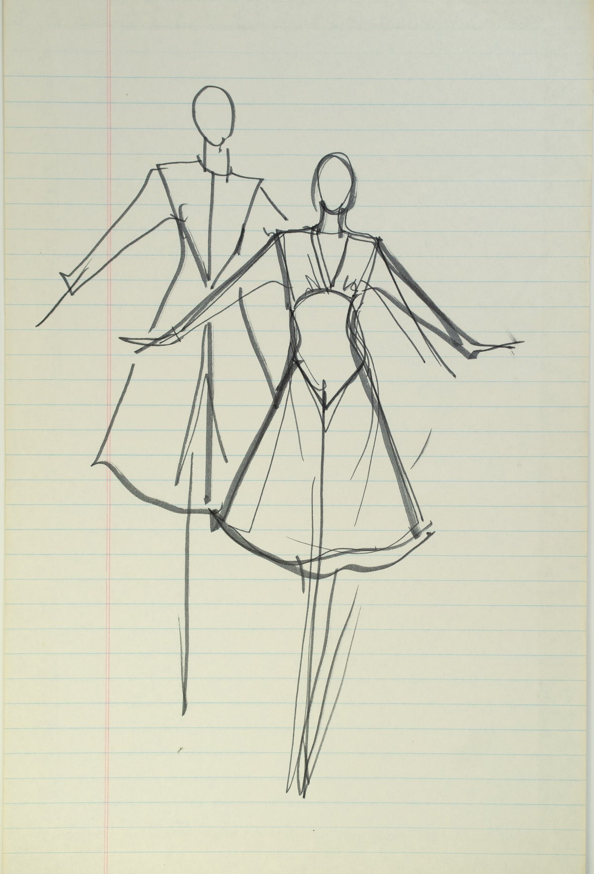 Original Halston pen sketch, product number 00339