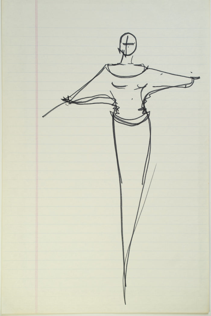 Original Halston pen sketch, product number 00351