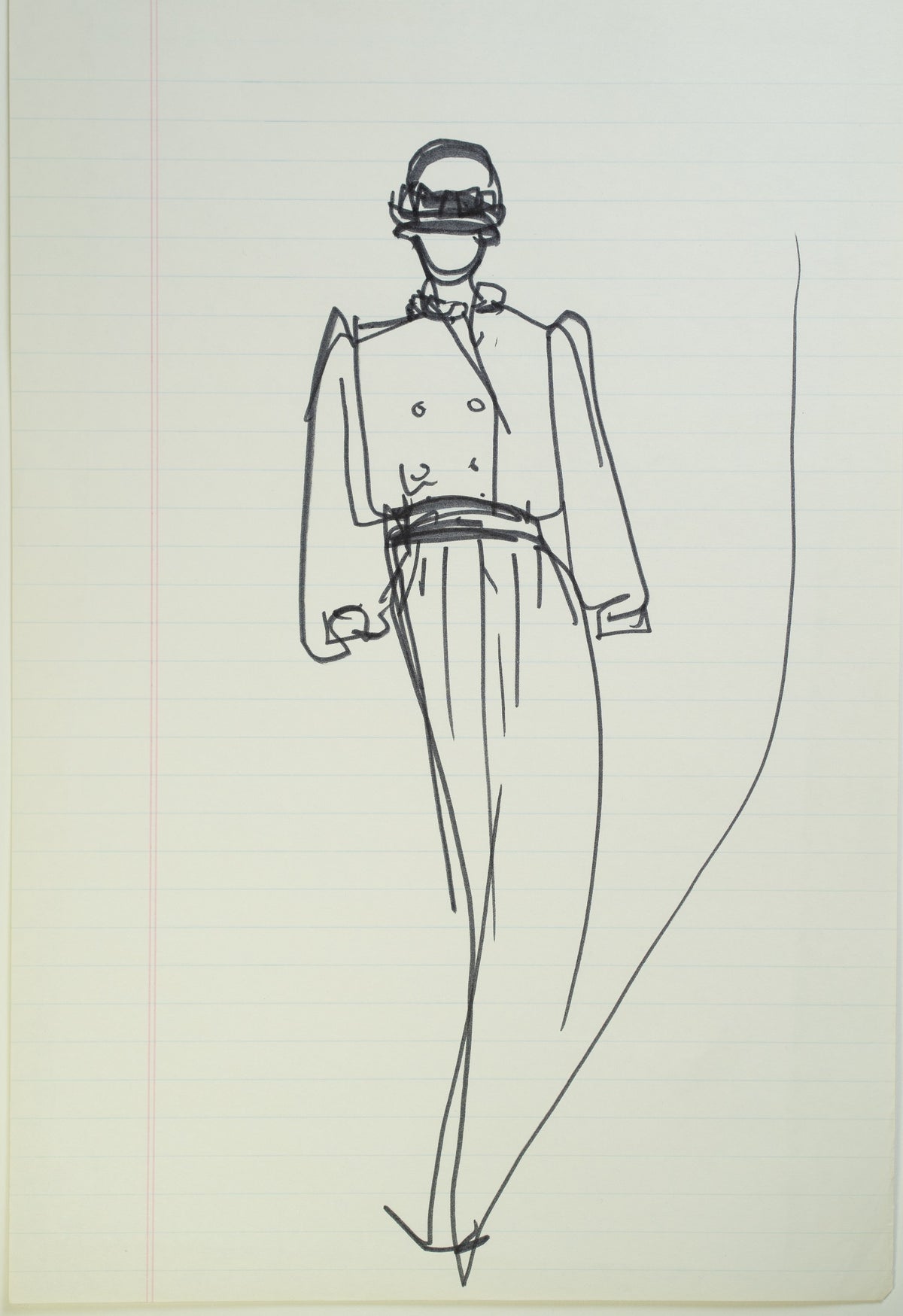 Original Halston pen sketch, product number 00375