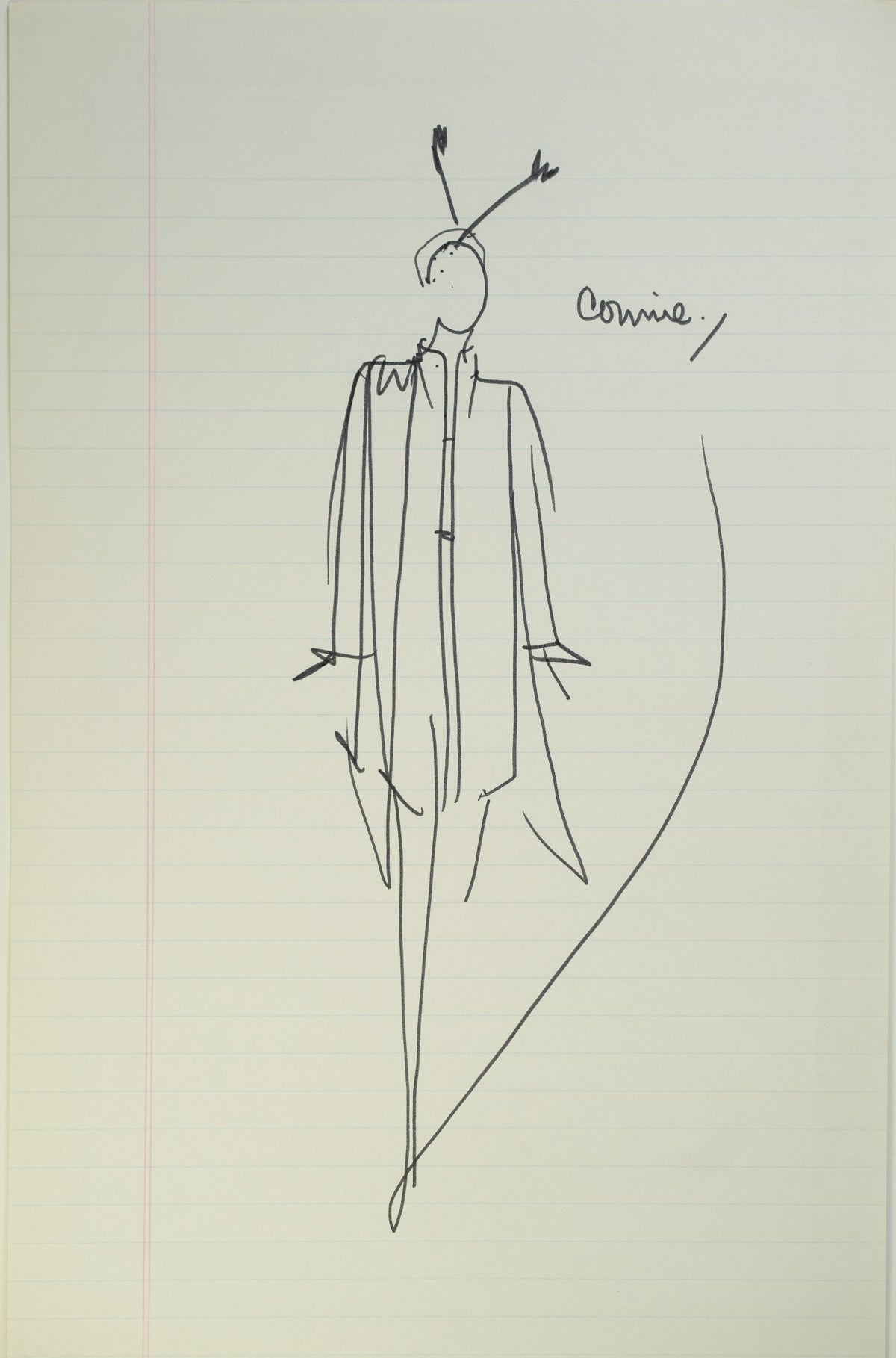 Original Halston pen sketch, product number 00407