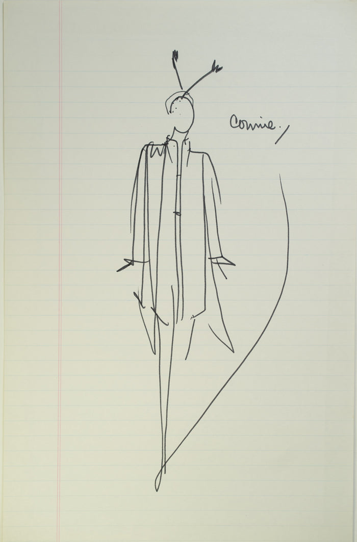 Original Halston pen sketch, product number 00407